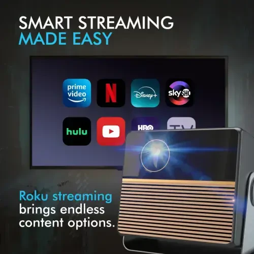 RCA, 1080P FHD ROKU Smart Streaming Projector, Powered by ROKU Express, RPJ227, 16: 9 and 4: 3 Aspect Ratios, Black - 10