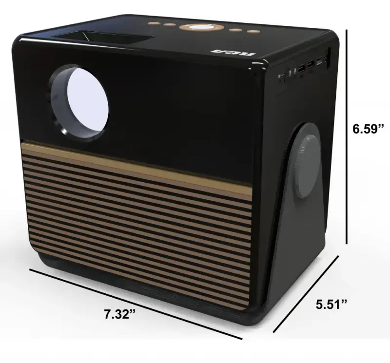 RCA, 1080P FHD ROKU Smart Streaming Projector, Powered by ROKU Express, RPJ227, 16: 9 и 4: 3 Aspect Ratios, Black - 6