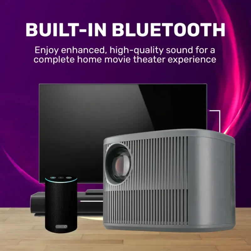 RCA 720P HD ROKU Smart Home Theater Projectori, ROKU express Streaming bilan, 150 ANSI, RPJ185, Qora - 14