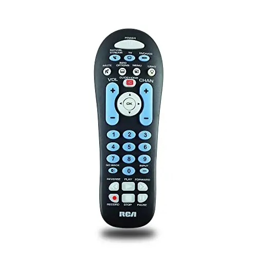 RCA RCR313BE Katta Buttonli Uchta Qurilma Universal Masofaviy boshqaruvchi, Qora 