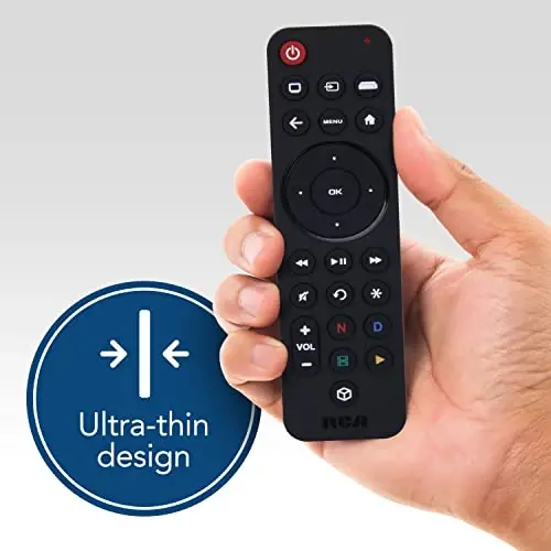 RCA Universal Rechargeable 3-Device Streaming Remote Control – for TV, Audio, Soundbar, Streaming Devices, Ultra-Slim, Rechargeable, Quick Access Keys - 4