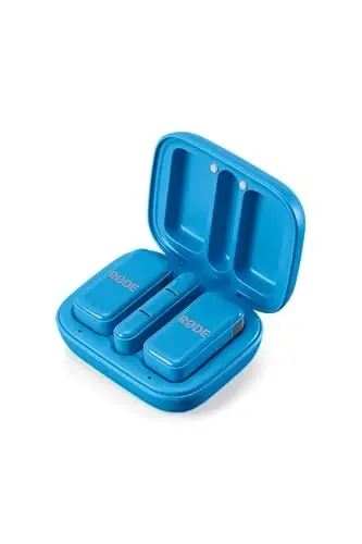 RØDE Wireless Micro - Compact Wireless Microphone, Two Mics with Charge Case for Smartphone Content Creation - USB-C, Blue - 1