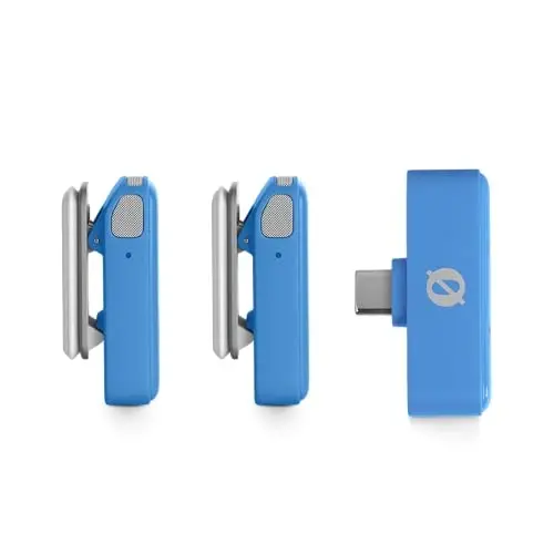 RØDE Wireless Micro - Compact Wireless Microphone, Two Mics with Charge Case for Smartphone Content Creation - USB-C, Blue - 3