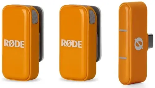 RØDE Wireless Micro - Compact Wireless Microphone, Two Mics with Charge Case for Smartphone Content Creation - USB-C, Orange - RODE (1)