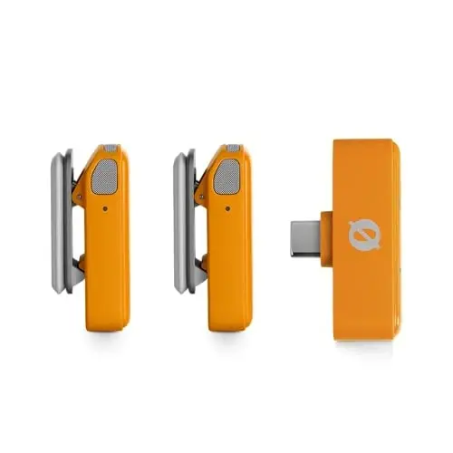RØDE Wireless Micro - Compact Wireless Microphone, Two Mics with Charge Case for Smartphone Content Creation - USB-C, Orange - 3