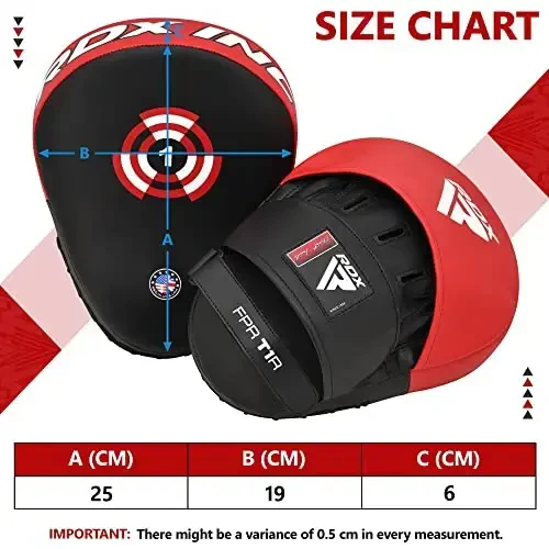 RDX Boxing Pads Focus Mitts, Maya Hide Leather Curved Hook and Jab Target Hand Pads, Great for MMA, Kickboxing, Martial Arts, Muay Thai, Karate Training, Padded Punching, Coaching Strike Shield - 5