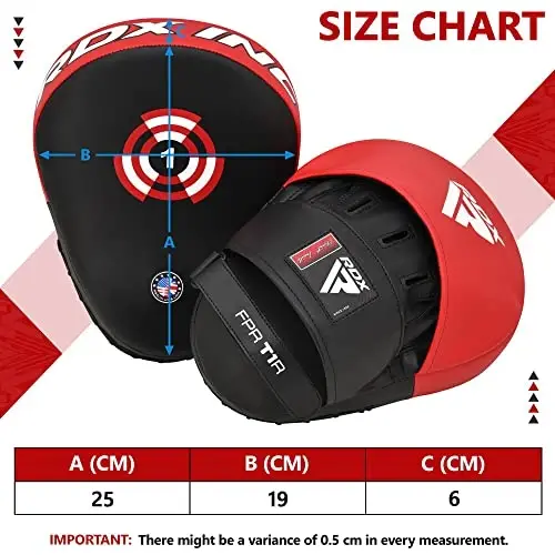 RDX Boxing Pads Focus Mitts, Maya Hide Leather Curved Hook and Jab Target Hand Pads, Great for MMA, Kickboxing, Martial Arts, Muay Thai, Karate Training, Padded Punching, Coaching Strike Shield - 5