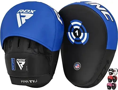 RDX Boxing Pads Focus Mitts, Maya Hide Leather Curved Hook and Jab Target Hand Pads, Great for MMA, Kickboxing, Martial Arts, Muay Thai, Karate Training, Padded Punching, Coaching Strike Shield - Modazone
