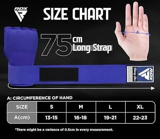 RDX Boxing Hand Wraps Inner Gloves Quick 75cm Long Wrist Straps Padded - 3