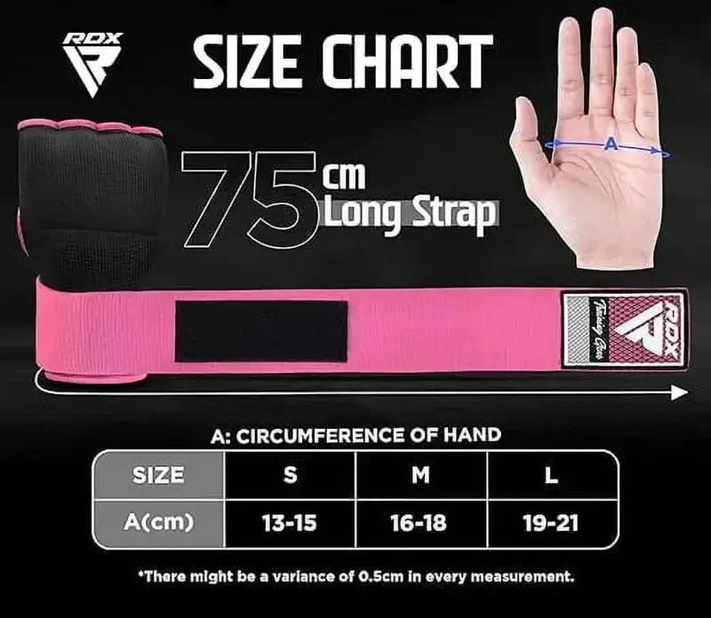 RDX Boxing Hand Wraps Inner Gloves Quick 75cm Long Wrist Straps Padded - 4