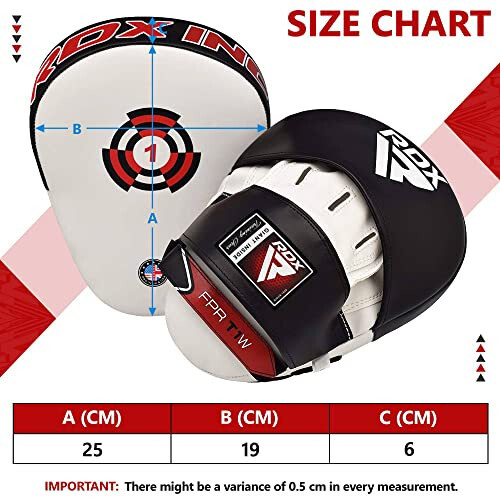 RDX Boxing Pads Focus Mitts, Maya Hide Leather Curved Hook and Jab Target Hand Pads, Great for MMA, Kickboxing, Martial Arts, Muay Thai, Karate Training, Padded Punching, Coaching Strike Shield - 5