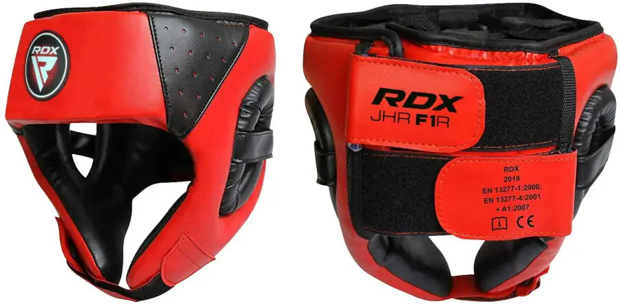 RDX Kids Boxing Headgear, MMA Training KickBoxing Equipment, Leather, Red-RED - 7