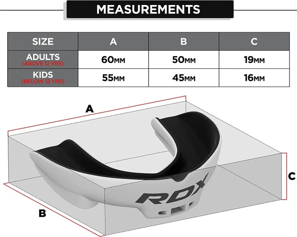 RDX Gum Shield Boxing MMA Mouth Guard Kickboxing Mouthpiece, Mouthguard Jaw Protector with Case, Muay Thai Martial Arts Rugby Hockey Football Judo Karate Soccer Contact Sports-WHITE/BLACK - 5