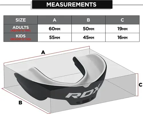 RDX Gum Shield Boxing MMA Mouth Guard Kickboxing Mouthpiece, Mouthguard Jaw Protector with Case, Muay Thai Martial Arts Rugby Hockey Football Judo Karate Soccer Contact Sports-WHITE - 3
