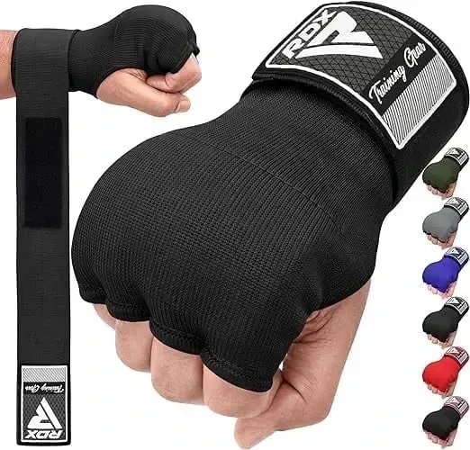 RDX Gel Boxing Hand Wraps Inner Gloves Men Women, Quick 100cm Long Wrist Straps, Elasticated Padded Fist Under Mitts Protection, Muay Thai MMA Kickboxing Martial Arts Punching Training Bandages - 2