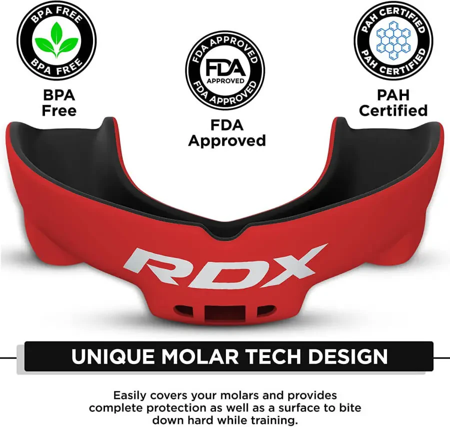 RDX Gum Shield Boks MMA Og'iz himoyachisi Kikboksing Og'iz qopqog'i, Og'iz himoyachisi Jag' himoyachisi G'ilof bilan, Muay Tay Jang san'ati Regbi Xokkey Futbol Dzyudo Karate Futbol Aloqa Sporti - 1