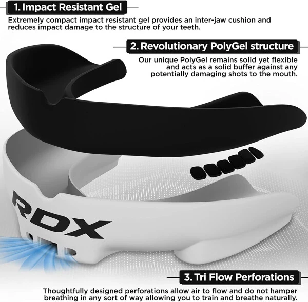 RDX Gum Shield Boxing MMA Maunt Gard Kickboxing Mauntpis, Mauntgard Jag Himoyachisi Kofta bilan, Muay Tay Marsial Artlar Regbi Xokkey Futbol Judo Karate Futbol Kontakt Sportlari - 3