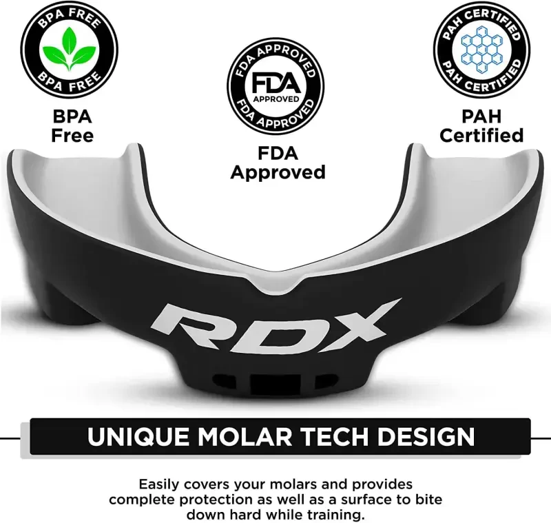 RDX Gum Shield Boxing MMA Mouth Guard Kickboxing Mouthpiece, Mouthguard Jaw Protector with Case, Muay Thai Martial Arts Rugby Hockey Football Judo Karate Soccer Contact Sports - 4