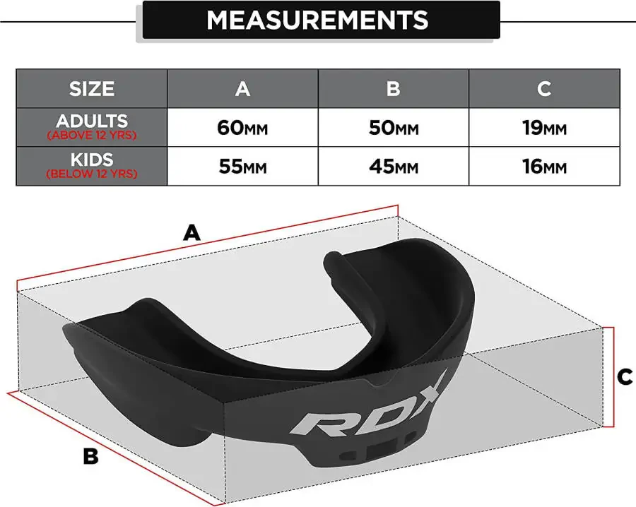 RDX Gum Shield Boxing MMA Mouth Guard Kickboxing Mouthpiece, Mouthguard Jaw Protector with Case, Muay Thai Martial Arts Rugby Hockey Football Judo Karate Soccer Contact Sports - 4