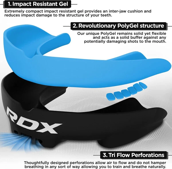RDX Gum Shield Boxing MMA Mouth Guard Kickboxing Mouthpiece, Mouthguard Jaw Protector with Case, Muay Thai Martial Arts Rugby Hockey Football Judo Karate Soccer Contact Sports - 3