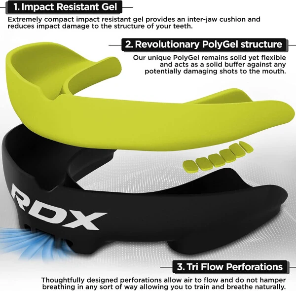 RDX Gum Shield Boxing MMA Mouth Guard Kickboxing Mouthpiece, Mouthguard Jaw Protector with Case, Muay Thai Martial Arts Rugby Hockey Football Judo Karate Soccer Contact Sports - 3