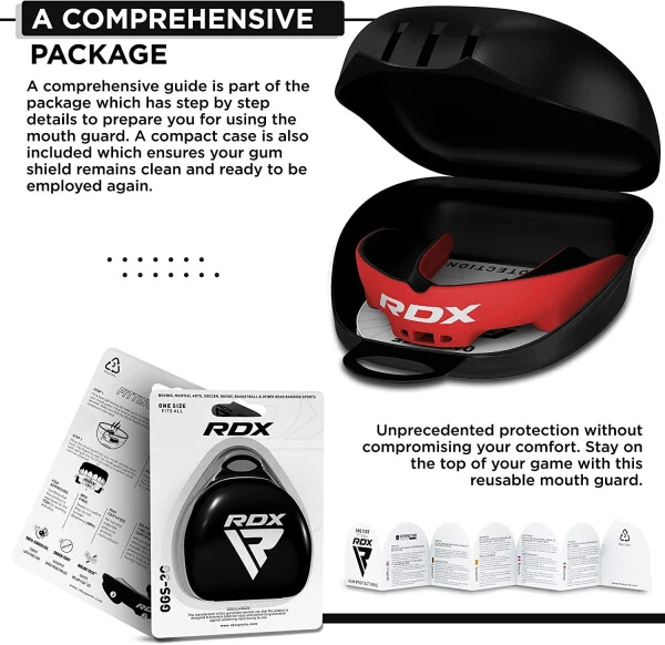 RDX Gum Shield Boxing MMA Mouth Guard Kickboxing Mouthpiece, Mouthguard Jaw Protector with Case, Muay Thai Martial Arts Rugby Hockey Football Judo Karate Soccer Contact Sports - 5