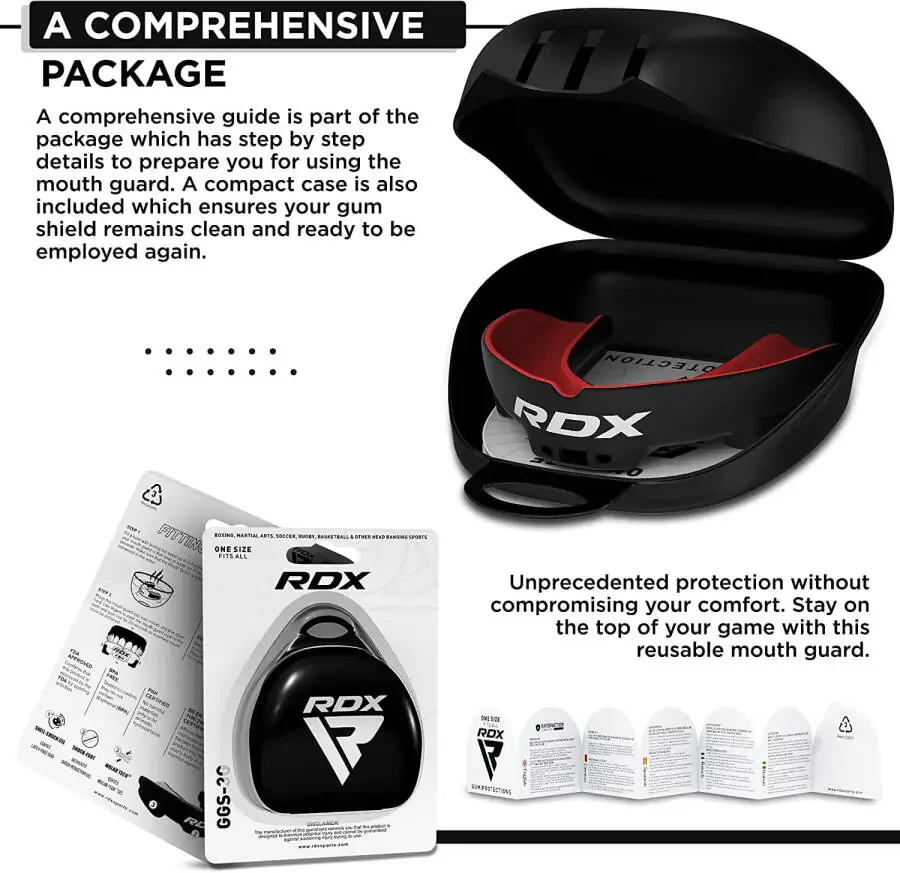 RDX Gum Shield Boxing MMA Mouth Guard Kickboxing Mouthpiece, Mouthguard Jaw Protector with Case, Muay Thai Martial Arts Rugby Hockey Football Judo Karate Soccer Contact Sports - 5