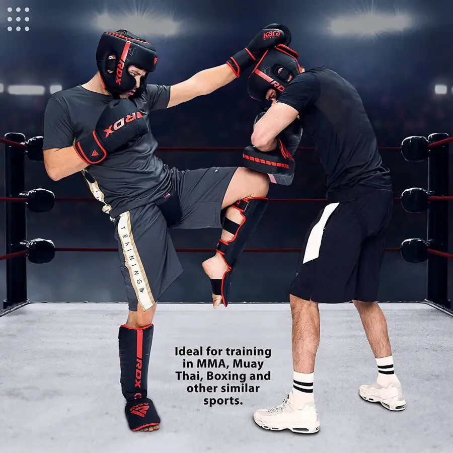 RDX Headgear for Boxing, MMA Training, Adjustable Padded KARA Head Gear for Cheeks, Forehead and Ear Protection, Muay Thai Headgear, Kickboxing, Sparring, Martial Arts, Karate, Taekwondo Helmet - 7