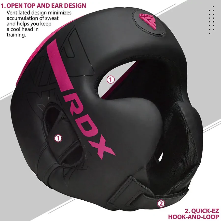 RDX Headgear for Boxing, MMA Training, Adjustable Padded KARA Head Gear for Cheeks, Forehead and Ear Protection, Muay Thai Headgear, Kickboxing, Sparring, Martial Arts, Karate, Taekwondo Helmet - 8
