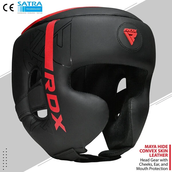 RDX Headgear for Boxing, Training, Adjustable Padded KARA Head Gear for Cheeks, Forehead and Ear Protection, Red, Medium - 5