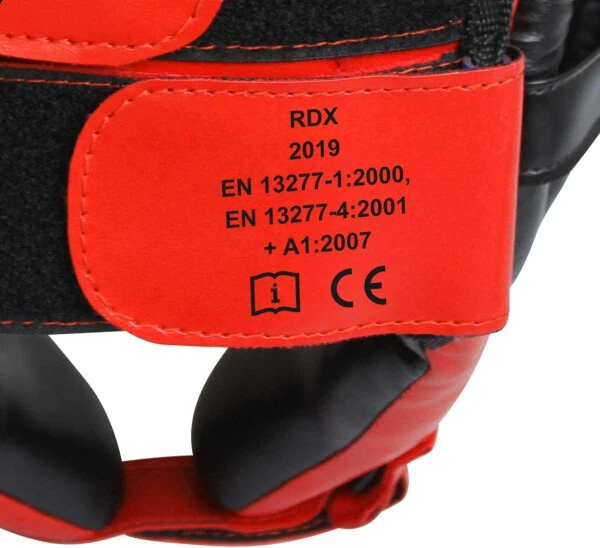 RDX Kids Boxing Headgear, MMA Training KickBoxing Equipment, Leather, Red - 5