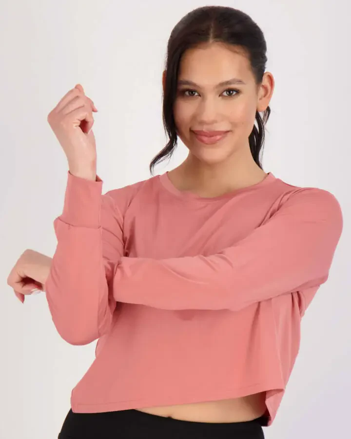 Real Essentials 5 Pack: Женский сухой топ - Long Sleeve Crew Neck Stretch Athletic Tee (доступно в больших размерах) - 3