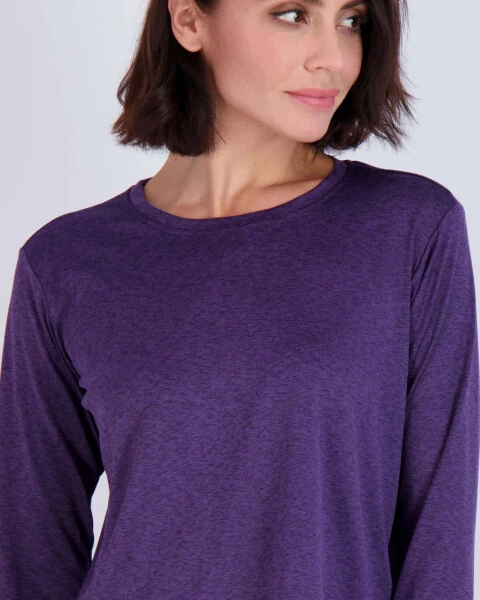 Real Essentials 5 Pack: Women's Dry Fit Crop Top - Long Sleeve Crew Neck Stretch Athletic Tee (Available in Plus Size)- - 2