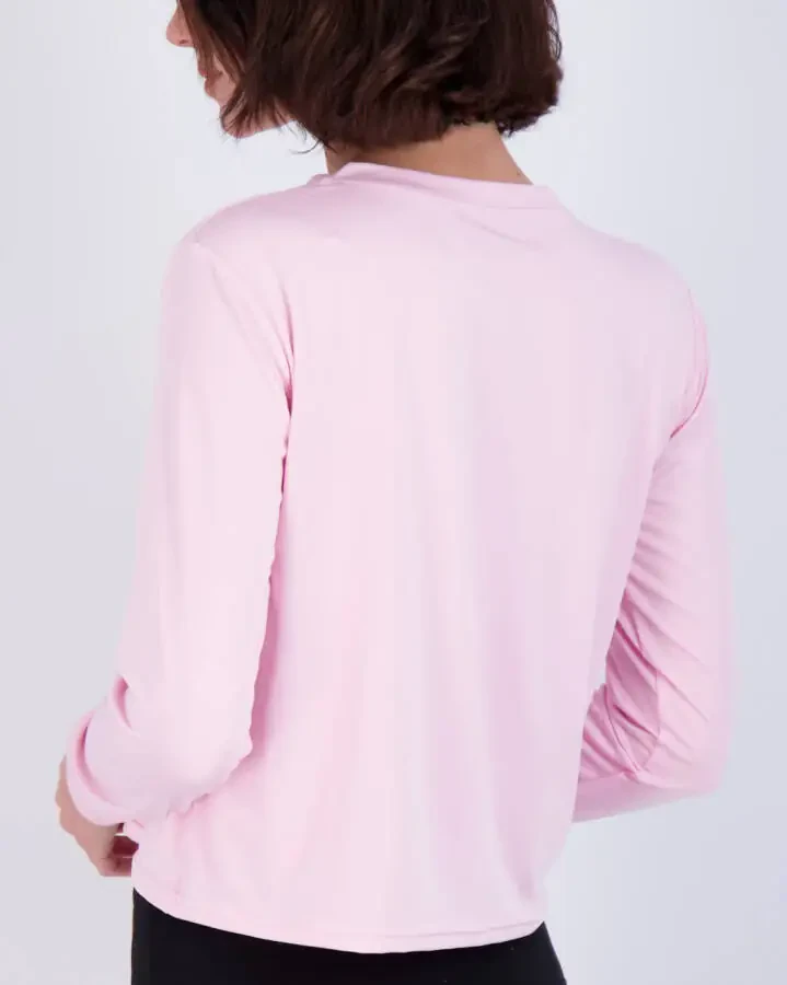 Real Essentials 5 Pack: Women's Dry Fit Crop Top - Long Sleeve Crew Neck Stretch Athletic Tee (Available in Plus Size)- - 2