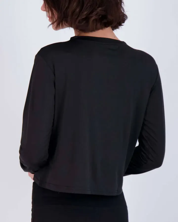 Real Essentials 5 Pack: Women's Dry Fit Crop Top - Long Sleeve Crew Neck Stretch Athletic Tee (Available in Plus Size)- - 2