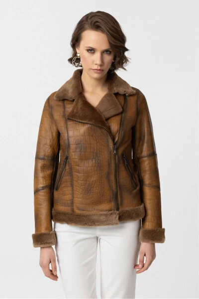 Real lambskin biker jacket with zipper. - DERIDERIM (1)
