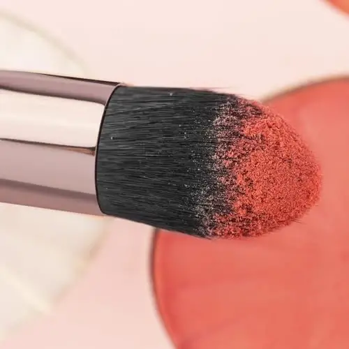 Real Perfection Makeup Brush Set 16 Pcs with 1 Eyebrow Razor Premium Synthetic Foundation Powder Concealers Eyeshadow Blush Makeup Brushes Make up Brushes Kit (Black) - 3