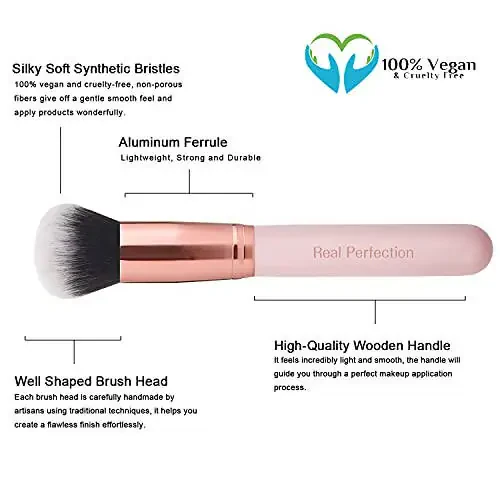 Real Perfection Makeup Brush Set 16 ta Qosh Aloqachi bilan 1 Qosh Brchi Premium Sintetik Fond Pudrasi Konsilerlar Ko'z Soya Olcha Allık Makeup Fırchalari Makyaj Fırchalari To'plami - 3