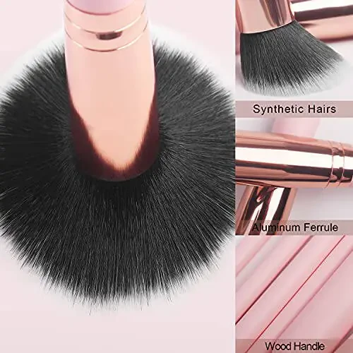 Real Perfection Makeup Brush Set 16 ta Qosh Aloqachi bilan 1 Qosh Brchi Premium Sintetik Fond Pudrasi Konsilerlar Ko'z Soya Olcha Allık Makeup Fırchalari Makyaj Fırchalari To'plami - 4