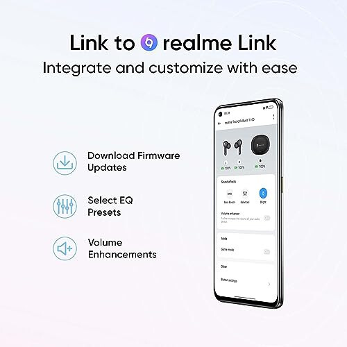 realme TechLife Buds T100 Bluetooth Gerçek Kablosuz Kulak İçi Kulaklıklar Mikrofonlu, AI ENC Aramalar İçin, Google Hızlı Eşleştirme, 28 Saat Toplam Oynatma Hızlı Şarj ve Düşük Gecikmeli Oyun Modu ile (Siyah) - 7