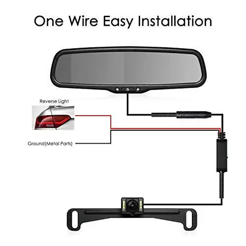 Rear View Mirror Camera with 4.3” Monitor, Super Night Vision OEM Backup Camera Mirror with IP 68 Waterproof Back Up Camera for Car, Rearview Mirror for Parking & Driving Safety AUTO-VOX T2 - 6