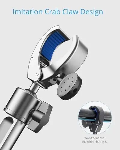Rear View Mirror Phone Holder Mount for Car, Aluminum Multi-Directional metal arms and 360-degree Rotatable Retractable, Auto Essentials Accessories Compatible with iphone android phones (Silver) - 4
