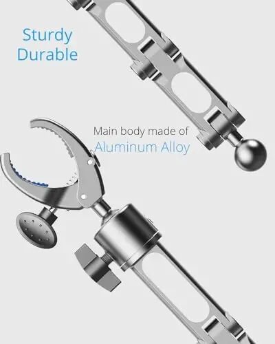 Rear View Mirror Phone Holder Mount for Car, Aluminum Multi-Directional metal arms and 360-degree Rotatable Retractable, Auto Essentials Accessories Compatible with iphone android phones (Silver) - 5