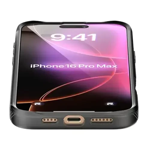 REBEL Air Case for iPhone 16 Pro Max [Air² Series] Strong MagSafe Compatible, Grippy Sides, Slim & Lightweight TPU Cover, Protective Corners, Raised Lens Ring, 6.9 Inch Phone 2024 (Black) - 3