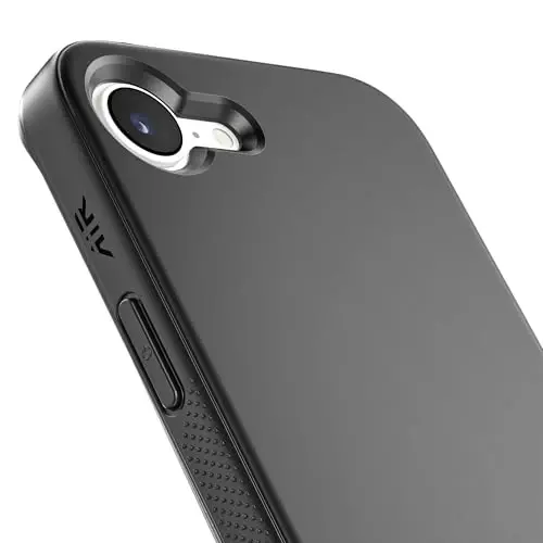 REBEL Air Case for iPhone 16e [Air² Series] Compatible with MagSafe, Strong Magnets, Grippy Sides, Slim & Lightweight TPU Cover, Protective Corners, Raised Lens Ring, 6.1 Inch Phone 2025 (Black) - 5