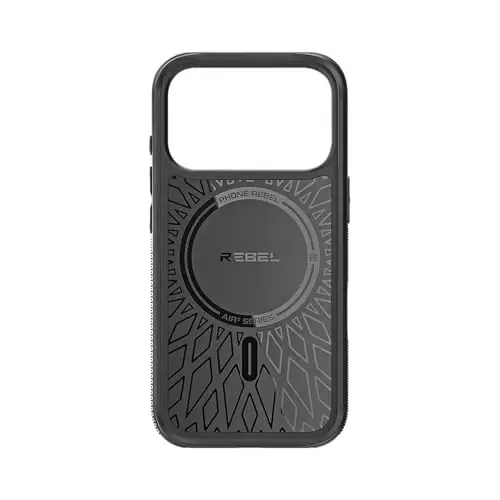 REBEL Air Case for iPhone 17 Pro [Air² Series] Strong MagSafe Compatible, Grippy Sides, Slim & Lightweight Cover, Camera Button, Protective Corners, Raised Lens Ring, 6.3 Inch Phone 2025 (Black) - 6