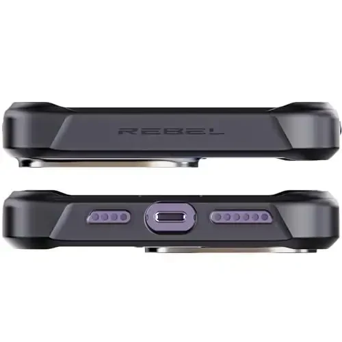 REBEL Case for iPhone 14 Pro Max [Gen-5 Aramid Fiber] Strong MagSafe Compatible, Grippy Sides, Shockproof Corners, Metal Lens + Buttons, Upgraded Protective Design, 6.7 Inch Phone 2023 (Black) - 5