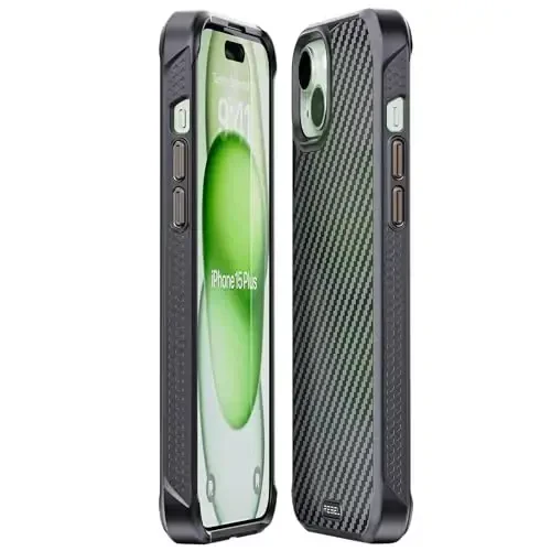 REBEL Case for iPhone 15 Plus [Gen-5 Aramid Fiber] Strong MagSafe Compatible, Grippy Sides, Shockproof Corners, CNC Metal Buttons, Upgraded Protective Design, 6.7 Inch Phone 2023 (Black) - 5