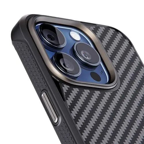 REBEL Case for iPhone 15 Pro [Gen-5 Aramid Fiber] Strong MagSafe Compatible, Grippy Sides, Shockproof Corners, Metal Lens + Buttons, Upgraded Protective Design, 6.1 Inch Phone 2023 (Black) - 2