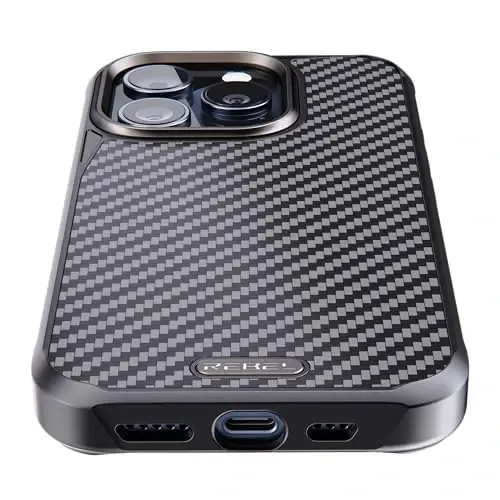 REBEL Case for iPhone 15 Pro [Gen-5 Aramid Fiber] Strong MagSafe Compatible, Grippy Sides, Shockproof Corners, Metal Lens + Buttons, Upgraded Protective Design, 6.1 Inch Phone 2023 (Black) - 4